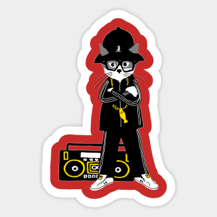 80"s hip hop cat Sticker